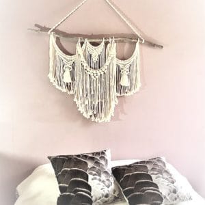 macrame murale beige 1