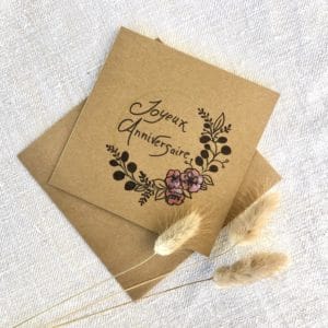 carte anniversaire couronne de fleurs 2