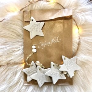 lot de 5 étoiles de noël argile 1