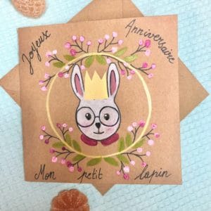 carte anniversaire lapin 2