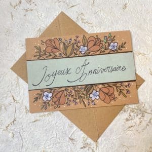 carte de vœux | joyeux anniversaire fleuris