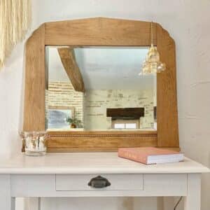 miroir biseauté large cadre en bois